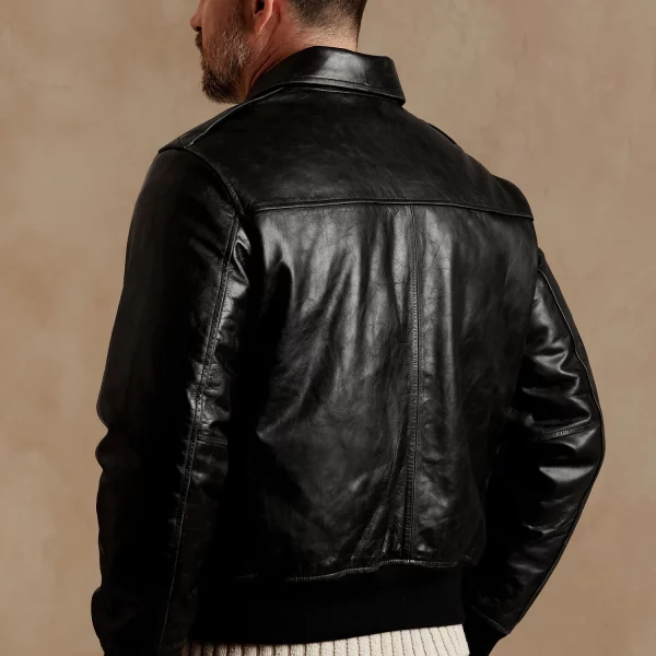 BR ARCHIVES Leather Aviator Jacket