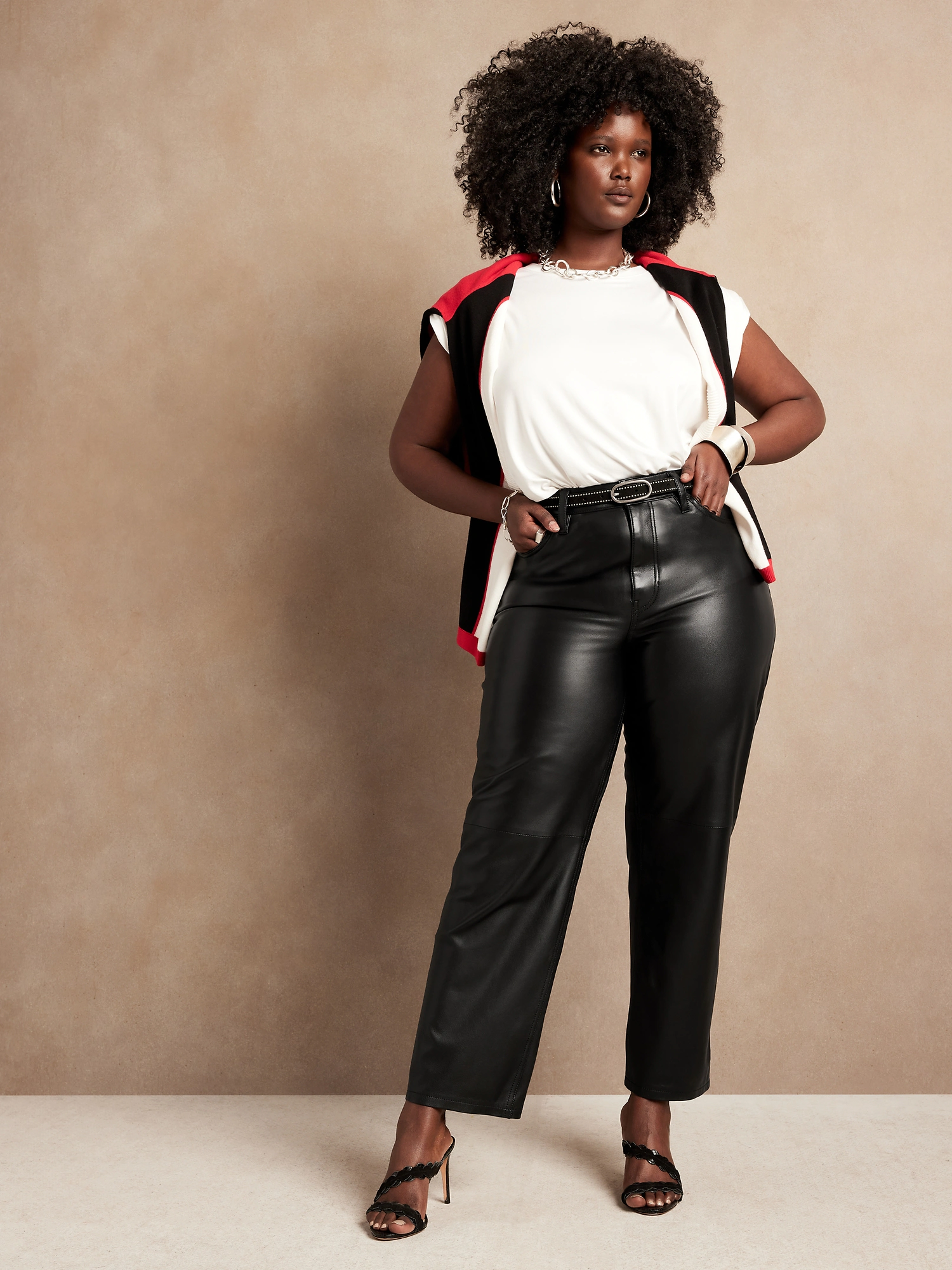 The Straight Leather Pant