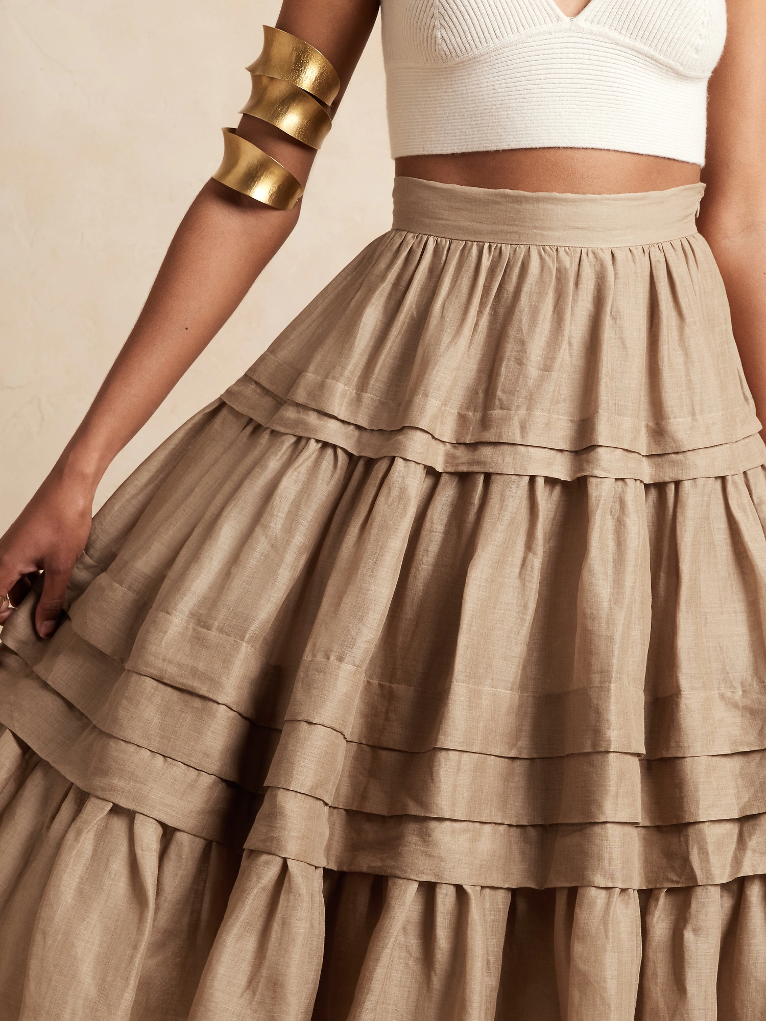 Ramie Midi Skirt